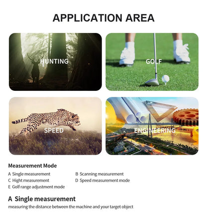 Smart 1500m Laser Distance Finder with LCD Display and Slope Correction