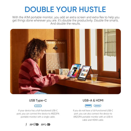 Portable 15.6" 1080P IPS Monitor for Laptops & Consoles