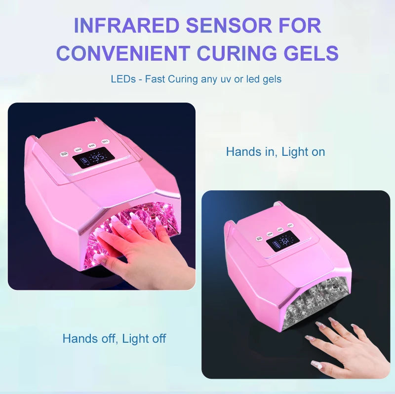 Professional 96W Light Rose Gold LED Gel Nail Lamp