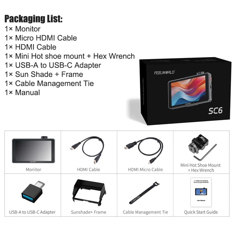 6-Inch 4K Camera Field Monitor 1500nit HDMI SDI