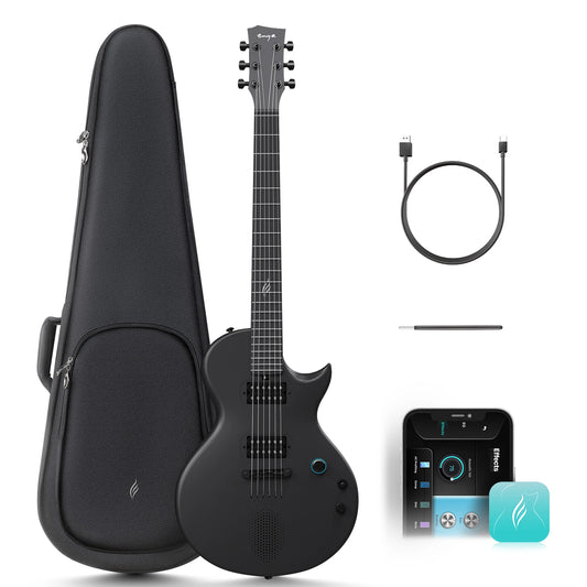 Black 38 Inch Rechargeable Smart Electric Guitar with Speaker