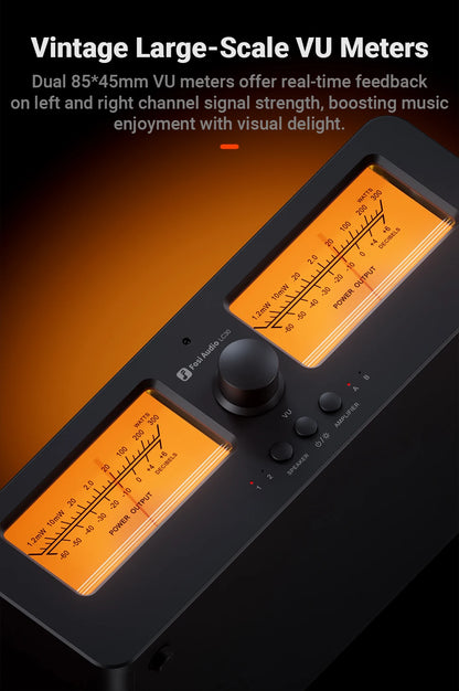 Dual Channel Amplifier Switch Box with VU Meter Display
