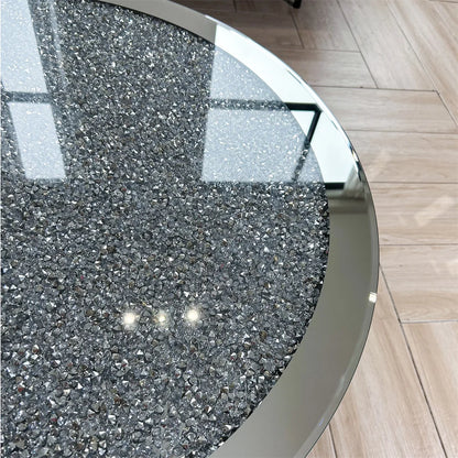 Modern Mirrored Side Table with Stylish Glass Surface