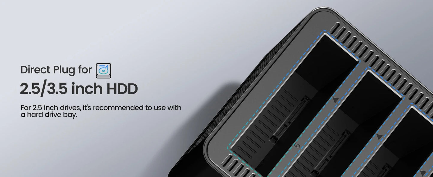 ORICO 5-Bay Magnetic SATA HDD Case USB-C Gamer Storage