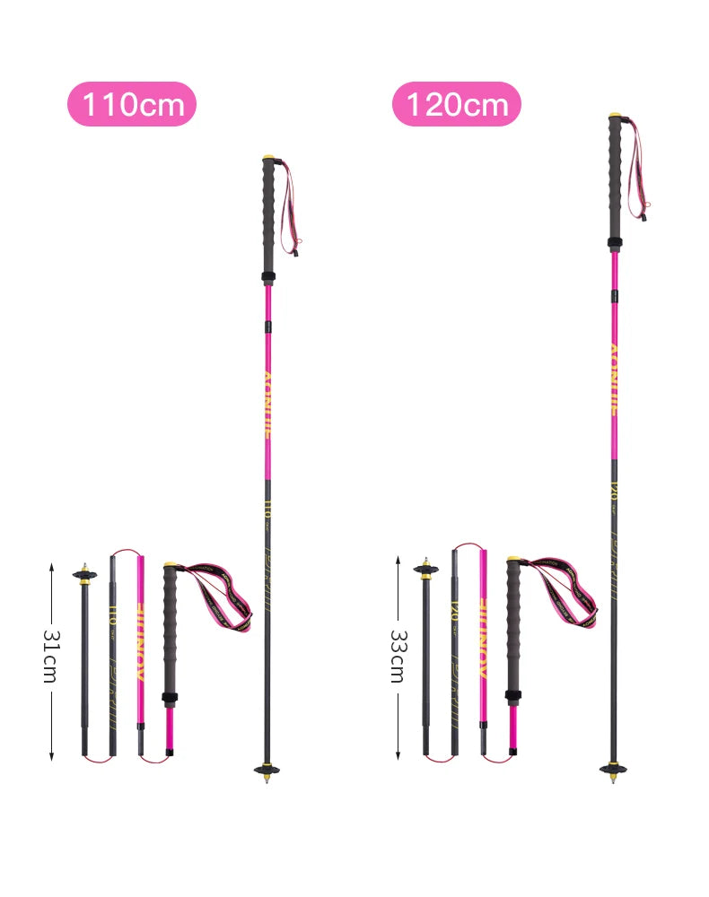 2pcs Yellow 120cm Lightweight Trekking Poles