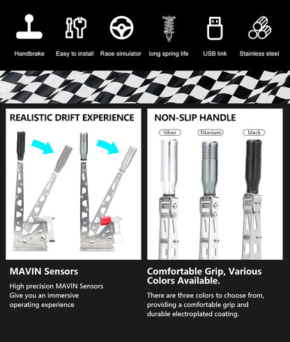 Adjustable Sim Racing Handbrake with Realistic Feel