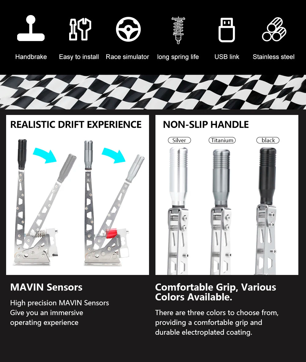 Adjustable USB Handbrake for Racing Simulator Games