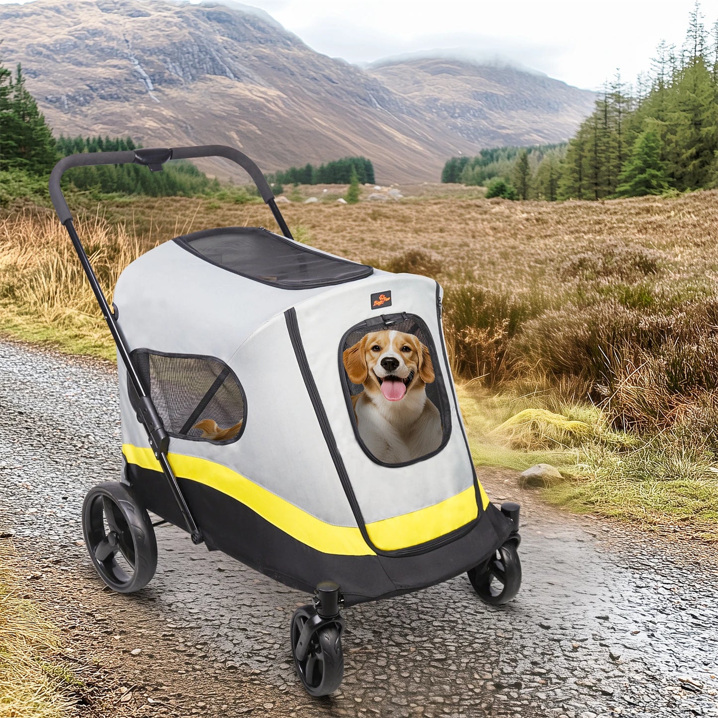 Foldable Animal Pushchair Trolley for Dogs and Cats