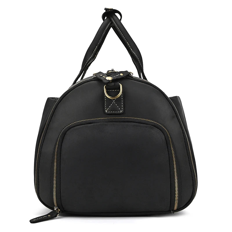 Premium Leather Business Suit Bag with Organizer Black