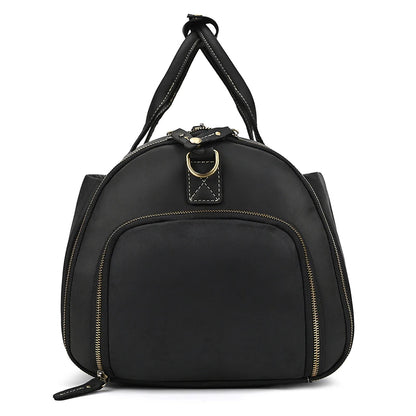 Premium Leather Business Suit Bag with Organizer Black