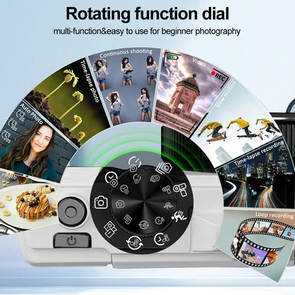 White 4K Camera Rotatable Screen with 128GB Memory