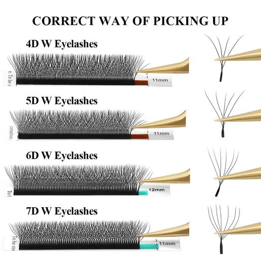 0.07mm 11mm Premade Eyelash Fans Natural Soft Volume Extensions