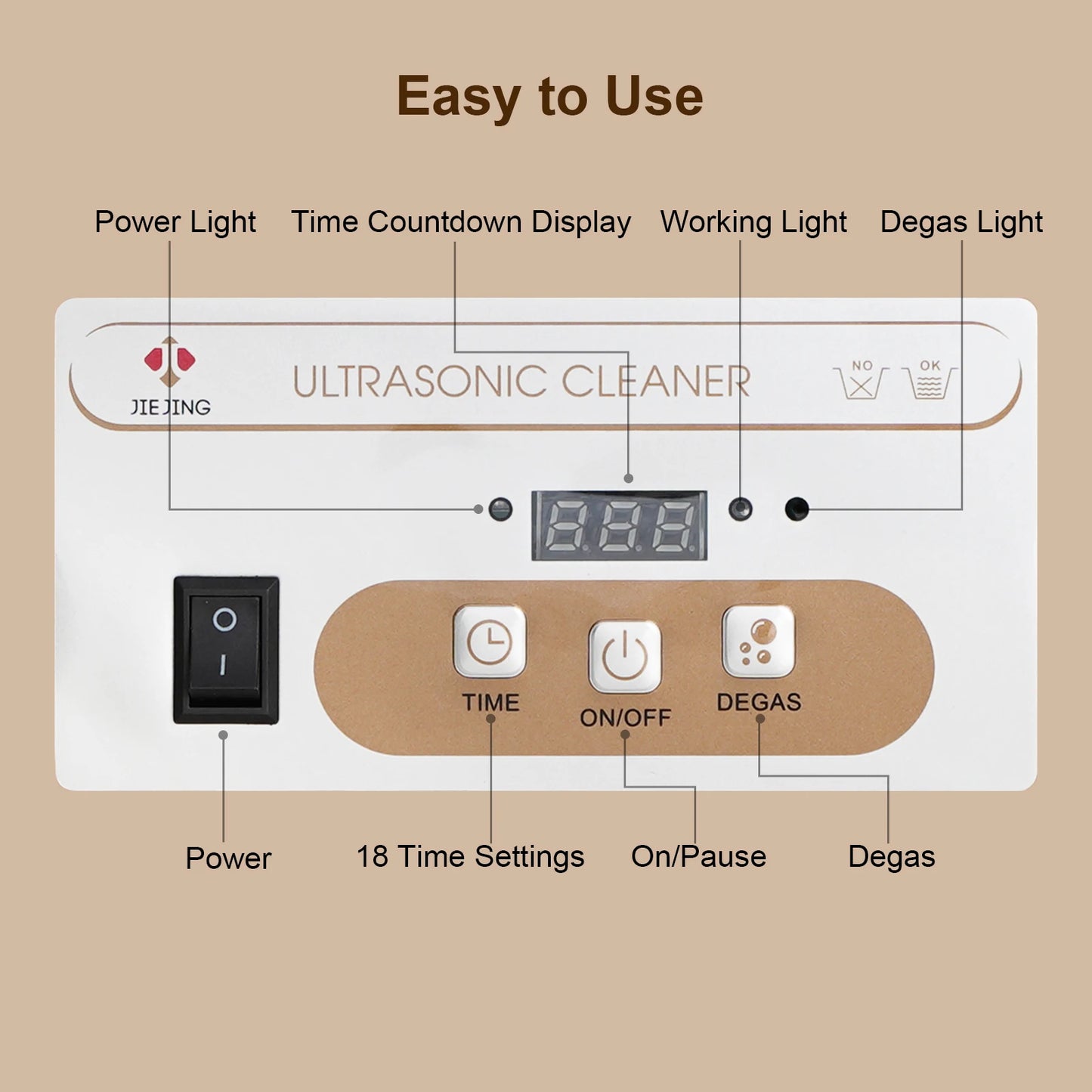 Portable 800mL Ultrasonic Cleaning Machine for Necklaces and Small Parts