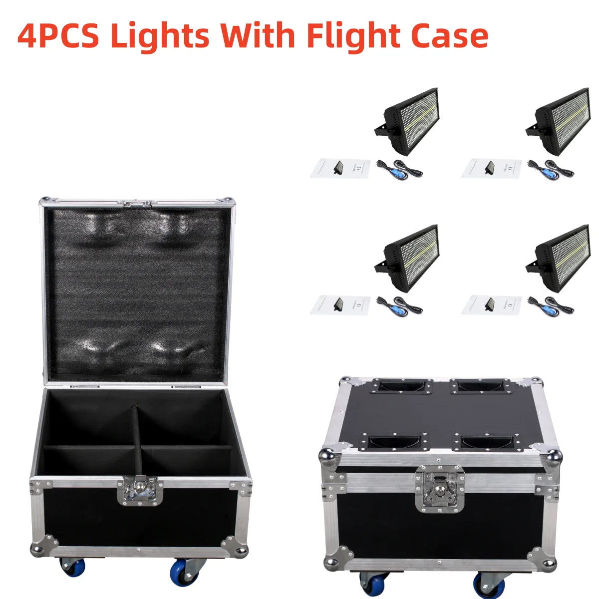 Stage Lighting Set 4×200W RGBW LED Bars with Hard Case