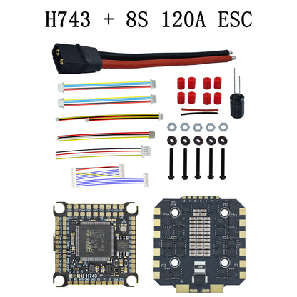 H743 FPV Flight Controller 120A ESC Stack