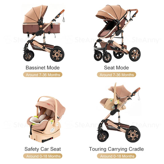 Convertible Black Baby Stroller and Travel System