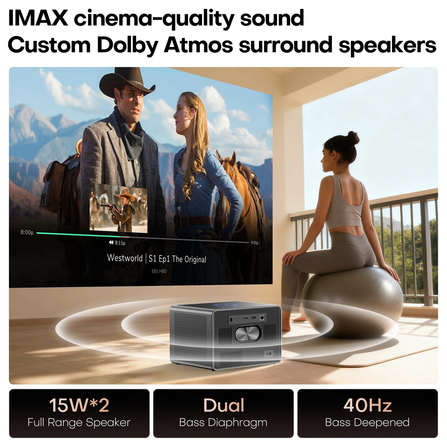 4K Smart Home Theatre Projector with Auto Focus WiFi6