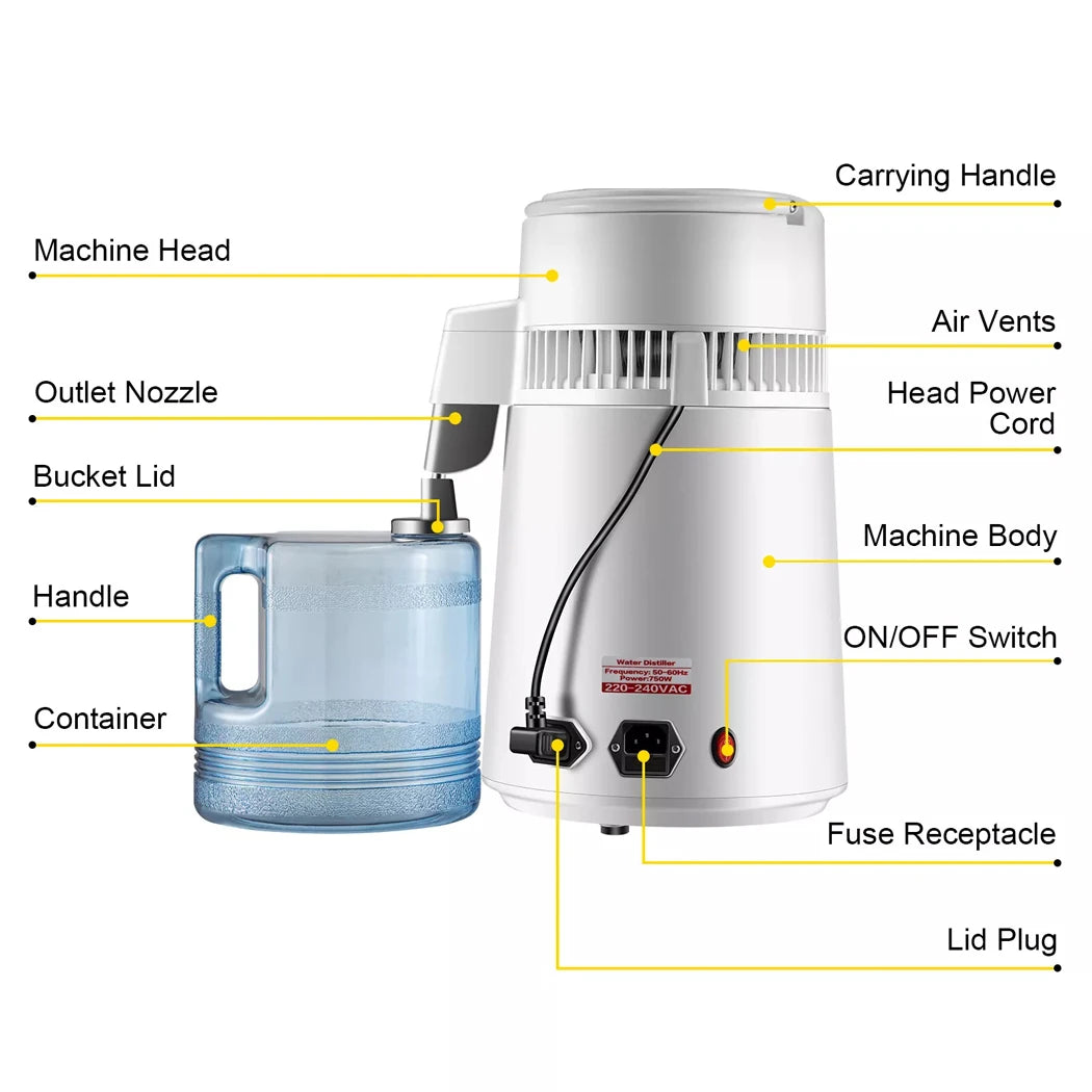 Electric 4L Water Purifier with Stainless Steel Tank