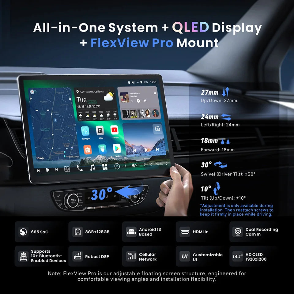 14.1 Smart Android Car Stereo 1DIN Bluetooth GPS