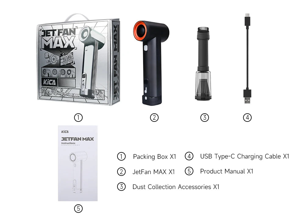 Portable Handheld Turbo Fan with Powerful High-Speed Airflow