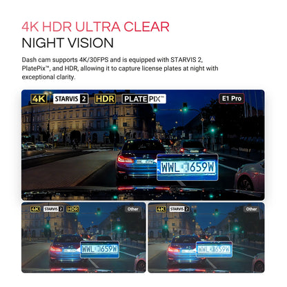 Portable 4K Car DashCam with HDR and GPS 1TB