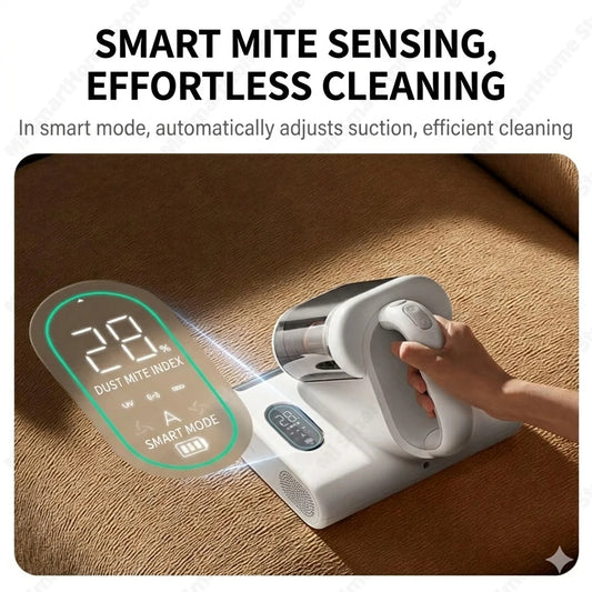 Cordless Mite Vacuum Cleaner 17kPa Smart Sensor Double Dust Cup