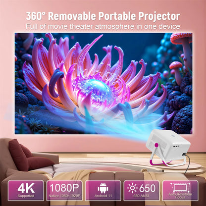 4K Ready Android Smart Projector with Auto Focus