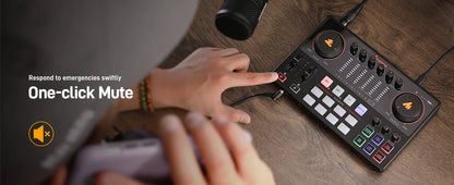 AME2 Compact Podcast Mixer with Pro Preamp Support