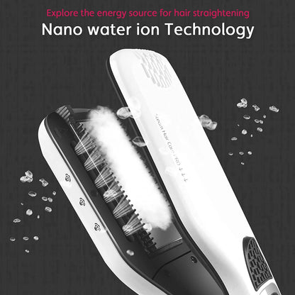 Electric Steam Hair Straightener Ceramic Wide Plates LCD Display