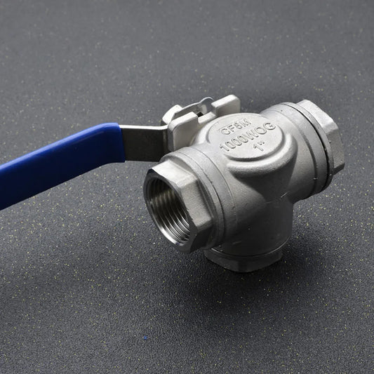 L-Port 3-Way Stainless Steel Ball Valve Connector