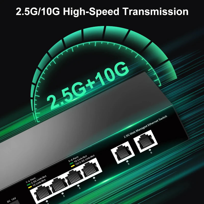 Web Managed 2.5G Ethernet Switch 4 Port with 10G Uplink