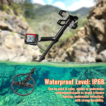 Metal Detector Kit with Shovel Waterproof IP68 25h Battery