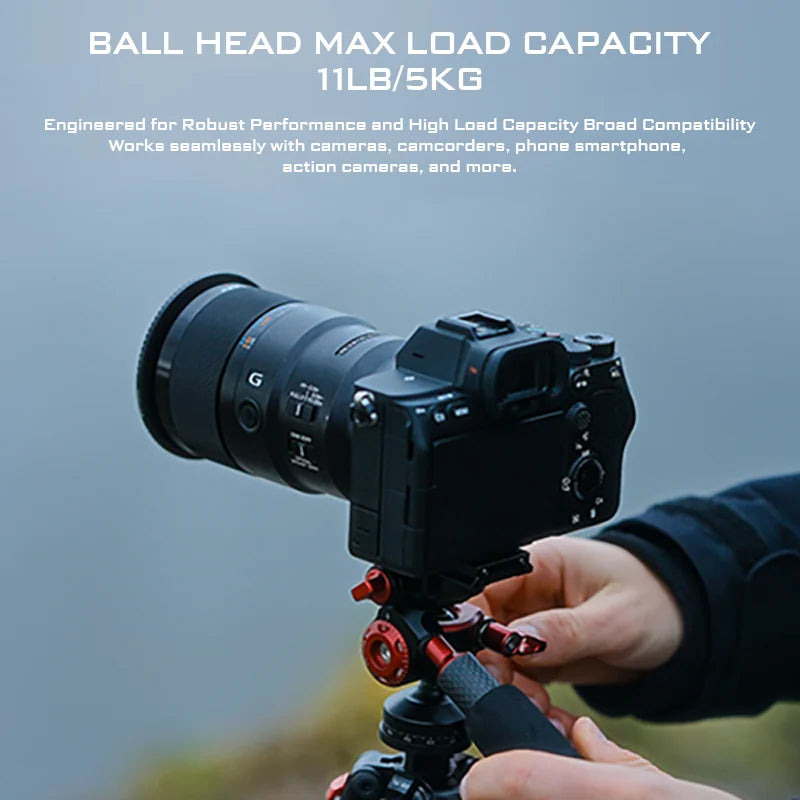 Portable Carbon Fiber Travel Tripod 1.5m with 360 Ball Head