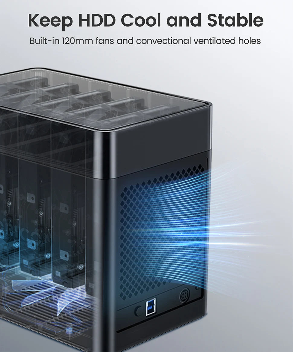 90TB USB C Hard Drive Docking Station for 3.5in HDDs