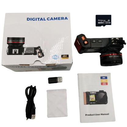 Dual-Screen 4K Digital Camera with WiFi & Autofocus