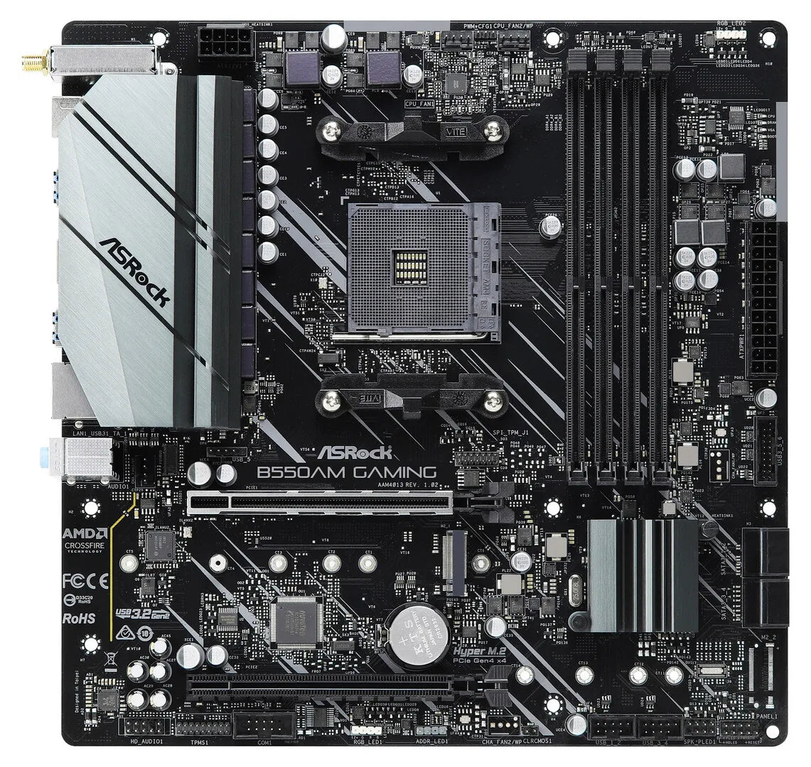 AM4 B550M Micro ATX Motherboard with Ryzen 5600 CPU DDR4 M.2