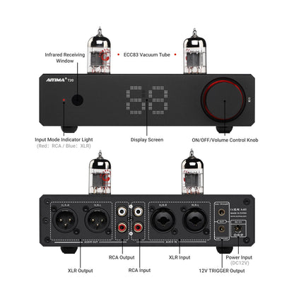 Fully Balanced Stereo Tube Preamp with ECC83 Valve and DAC