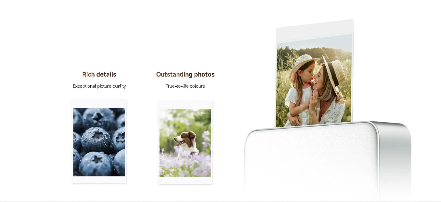 Pocket Bluetooth Photo Printer Pro 20-Pack Dye-Sublimation