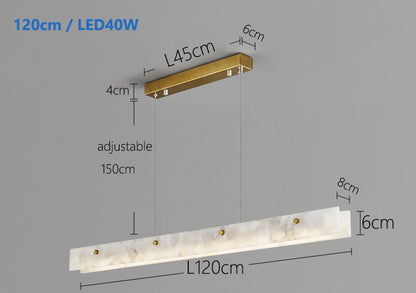 Gold 120 cm Dimmable Linear LED Pendant Light