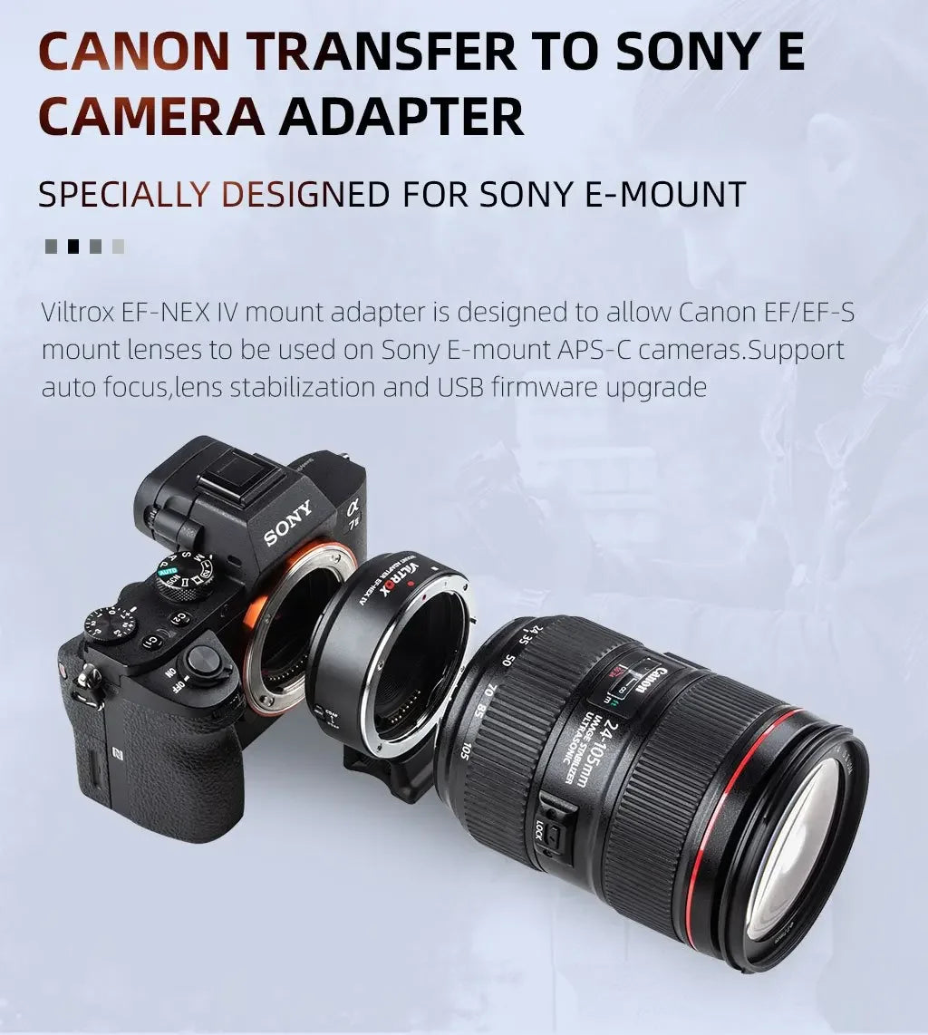 Autofocus EF to E Mount Lens Adapter Mirrorless Cameras