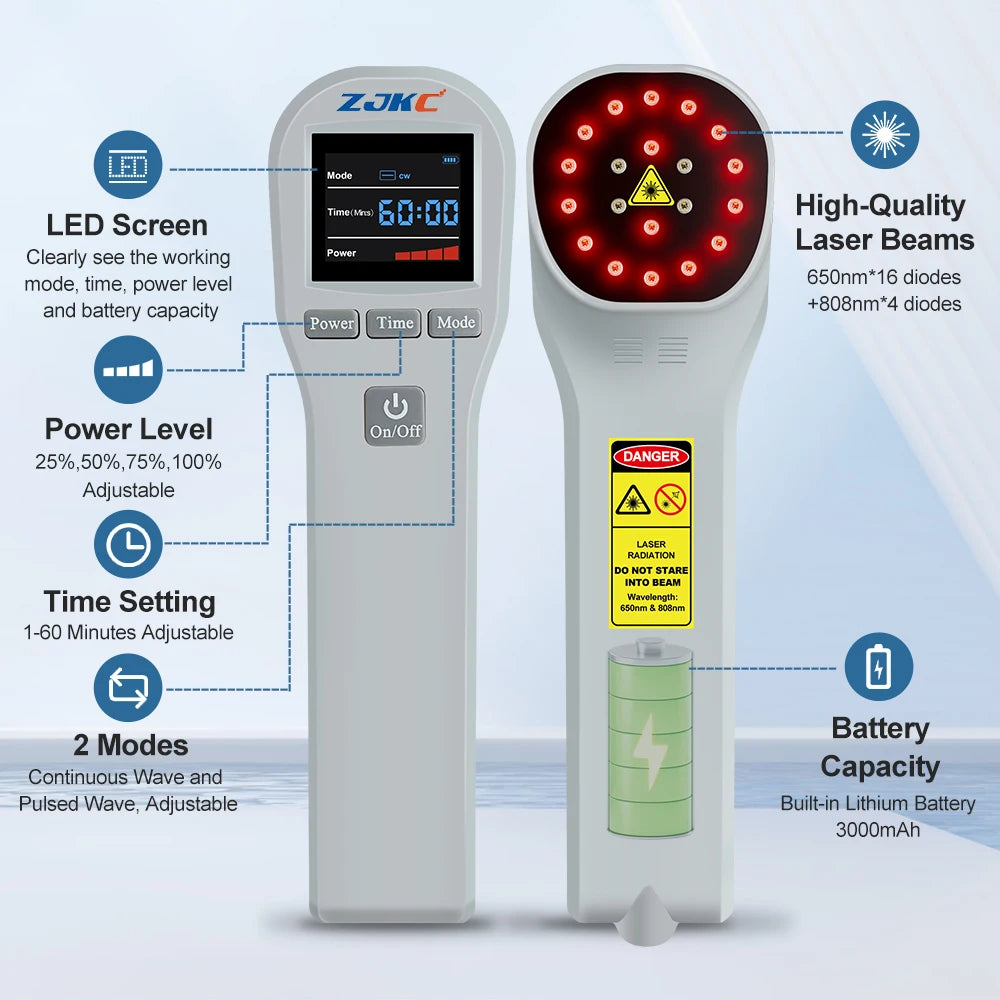 White Portable Pain Relief Cold Laser Machine for Pets