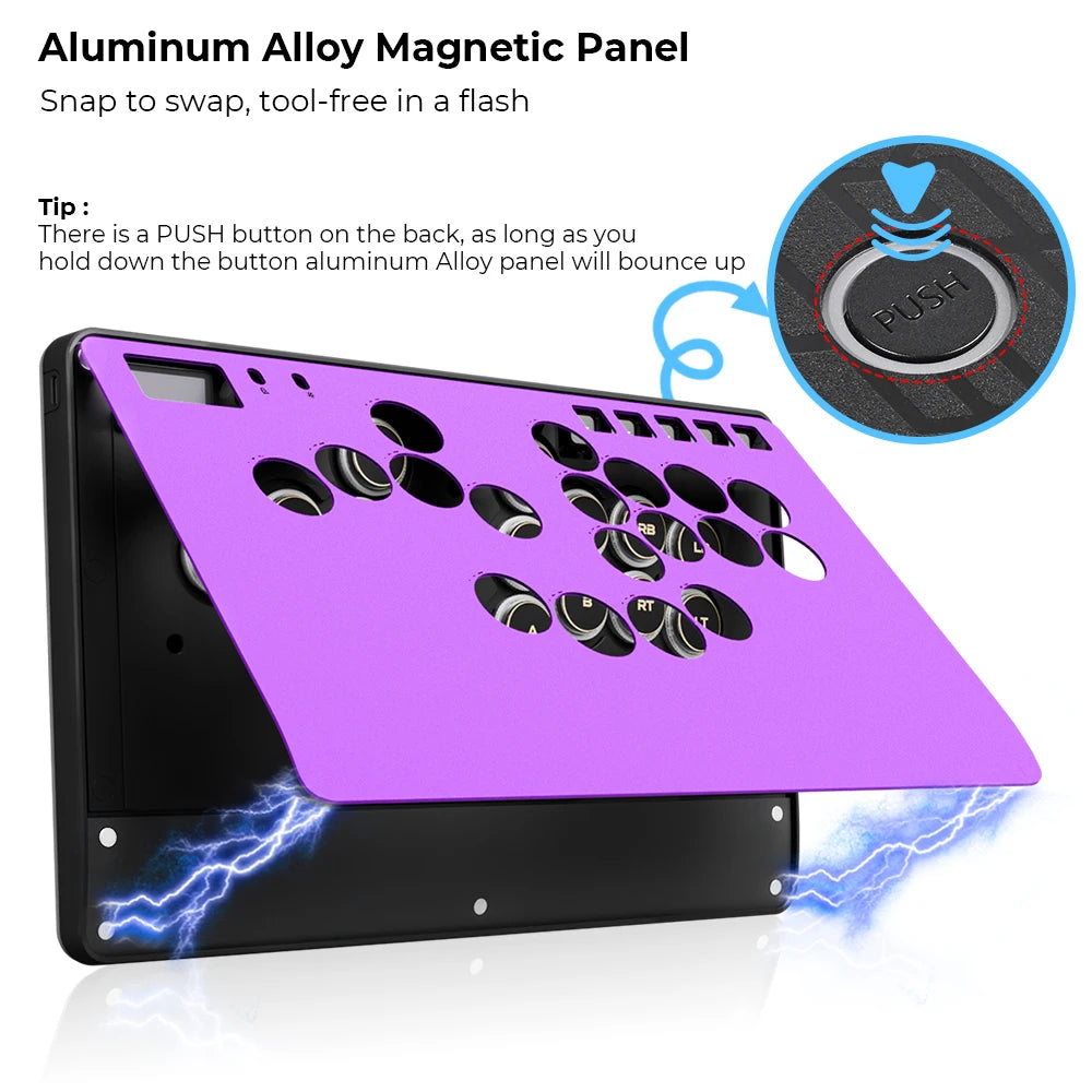 Magnetic Leverless Arcade Controller CNC Aluminum Purple