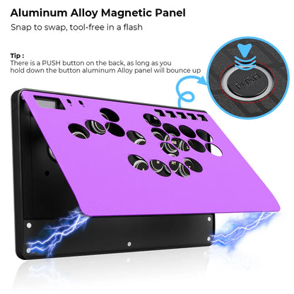 Magnetic Leverless Arcade Controller CNC Aluminum Purple
