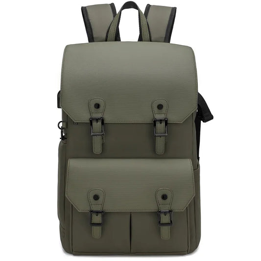 Green Camera Backpack Anti-Theft Bag for Photography Gear