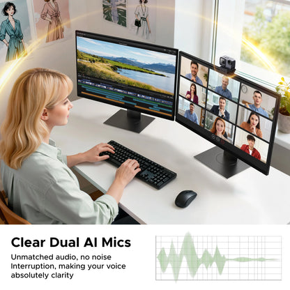 Smart 4K AI Webcam with Auto Framing and Gesture Control