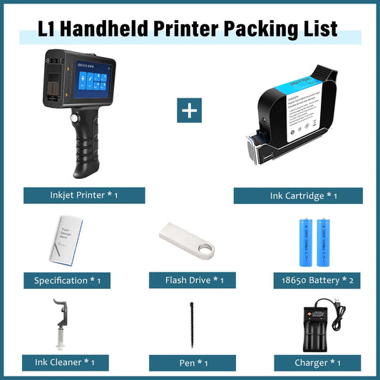 Portable Handheld Inkjet Printer with Black Ink