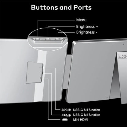 15.6" Portable Dual Screen Monitor FHD IPS Display