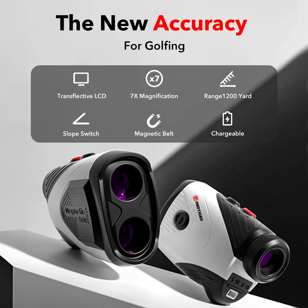 Portable Grey Laser Golf Rangefinder 1000M 7X Magnification
