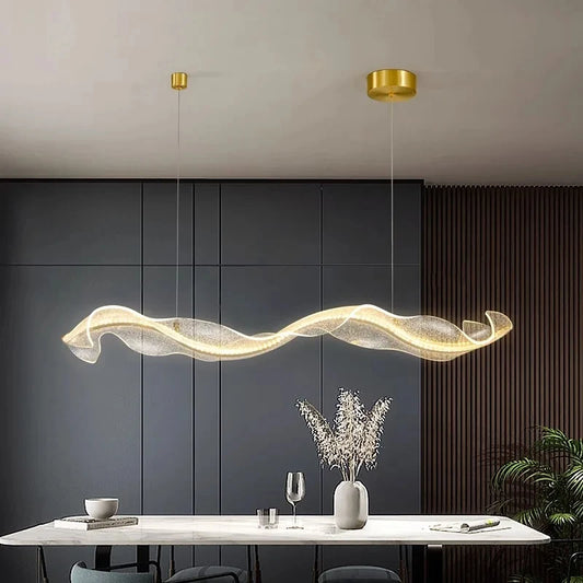 Modern Gold Warm LED Hanging Light 100cm