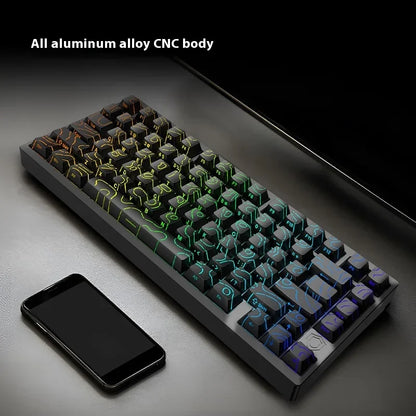 Silver Mechanical Keyboard RGB Hot-Swap Aluminum Magnetic Switch